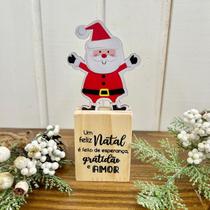 Placa Decorativa Papai Noel Natal Enfeite de Mesa Natal Decoração Natalina - Rainha da Madeira