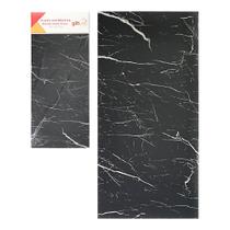 Placa Decorativa Papel de Parede Marmorizada Preta