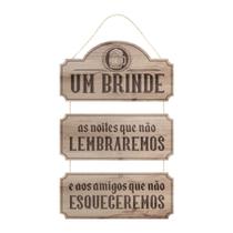 Placa Decorativa para Canto do Churrasco Amigos Um Brinde 25,7x48,7