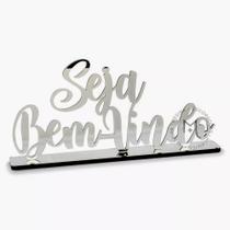 Placa decorativa para Casa Seja Bem vindo Acrílico Espelhado