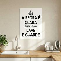 Placa Decorativa Para Cozinha A Regra É Clara Sujou 21x30cm Placa Decorativa Para Cozinha A Regra É Clara Sujou 21x30cm