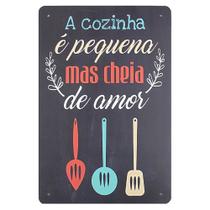 Placa Decorativa para Cozinha - MDF - 20x30cm - A Cozinha é Pequena