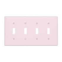 Placa decorativa para interruptor de parede de 4 módulos com alavanca, rosa