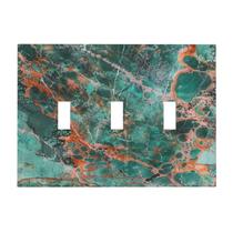 Placa decorativa para interruptor Oilbiexn 3 módulos verde esmeralda