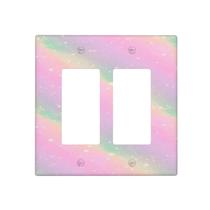 Placa decorativa para interruptor Oilbiexn com brilho em tons pastel, 2 módulos