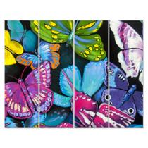 Placa Decorativa para Sala Borboletas Coloridas Painel Kit 4 Placas Placa Decorativa para Sala Borboletas Coloridas Painel Kit 4 Placas