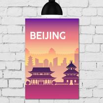 Placa Decorativa para Sala MDF Cidades Beijing 30x40cm