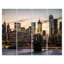Placa Decorativa para Sala Quarto e Escritório Manhattan Painel Kit 4 Placas Placa Decorativa para Sala Quarto e Escritório Manhattan Painel Kit 4 Placas