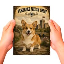 Placa Decorativa Pembroke Welsh Corgi Cachorro Pet MDF Placa Decorativa Pembroke Welsh Corgi Cachorro Pet MDF