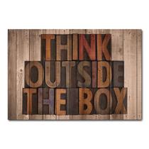 Placa Decorativa - Pense fora da caixa - 0335plmk