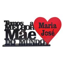 Placa Decorativa Personalizada Melhor Mãe do Mundo