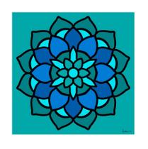 Placa Decorativa Personalizada Quadro Mandala Verde Azul Colorida Flor Zen Energias Quarto Sala 30x30 - ColoriCasa
