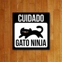 Placa Decorativa Pet - Gato Ninja Placa Decorativa Pet - Gato Ninja