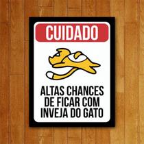 Placa Decorativa Pet - Inveja Do Gato