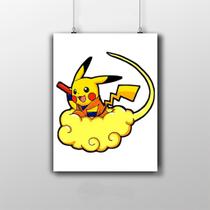 Placa Decorativa Pikachu E Nuvem Voadora Placa Decorativa Pikachu E Nuvem Voadora