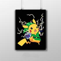 Placa Decorativa Pikachu Zelda Placa Decorativa Pikachu Zelda