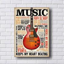 Placa Decorativa Poster Music em MDF 3MM 30x20cm