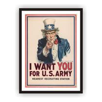 Placa Decorativa Poster Tio Sam Com Moldura Placa Decorativa Poster Tio Sam Com Moldura