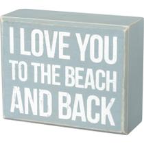 Placa decorativa Primitives de Kathy I Love You Beach Placa decorativa Primitives de Kathy I Love You Beach