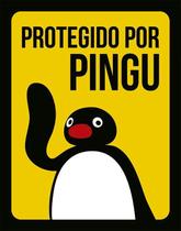 Placa Decorativa - Protegido Por Pingu 36X46 Placa Decorativa - Protegido Por Pingu 36X46