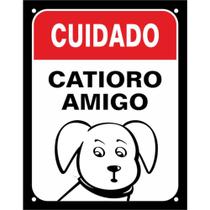 Placa Decorativa PS 18x23cm Cuidado, Catioro Amigo - DEC22 - SINALIZE