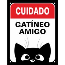 Placa Decorativa PS 18x23cm Cuidado, Gatíneo Amigo - DEC21 - SINALIZE Placa Decorativa PS 18x23cm Cuidado, Gatíneo Amigo - DEC21 - SINALIZE
