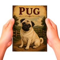 Placa Decorativa Pug Cachorro Pet MDF Placa Decorativa Pug Cachorro Pet MDF