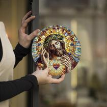 Placa Decorativa Quadro em MDF 20 Cm Sagrado Coração de Jesus - Espessura 3mm