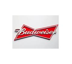 Placa Decorativa Quadro Entalhado Em Madeira Budweiser