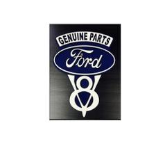 Placa Decorativa Quadro Entalhado Em Madeira Ford V8