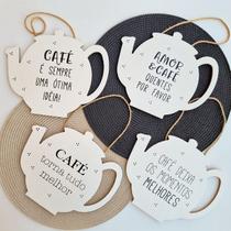 Placa Decorativa Quadro MDF Cantinho do Café Frases Cozinha
