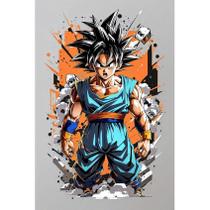 Placa Decorativa Quadro MDF Goku Dragon Ball Z 29,7x21cm