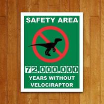 Placa Decorativa Quadro Nerd Geek - Velociraptor (27X35)
