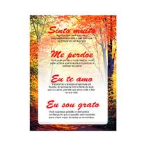 Placa Decorativa Quadro Oração Ho'oponopono com significado 29 x 39 cm - Fama Adesivos