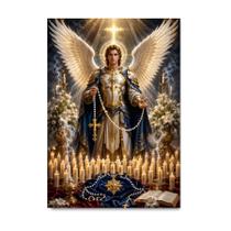 Placa Decorativa Quaresma São Miguel Presença 50x70cm Placa Decorativa Quaresma São Miguel Presença 50x70cm