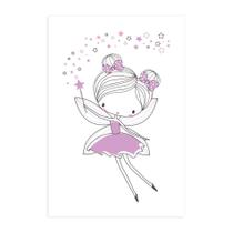 Placa Decorativa Quarto de Menina Fada Lilás 20x30cm Placa Decorativa Quarto de Menina Fada Lilás 20x30cm