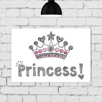 Placa Decorativa Quarto de Menina Princesa Coroa 30x40cm Placa Decorativa Quarto de Menina Princesa Coroa 30x40cm