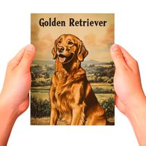 Placa Decorativa Raças Cachorro Vintage Golden Retriever Cor: Sortido