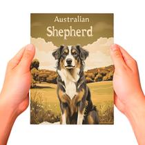 Placa Decorativa Raças Cachorro Vintage Pastor Australiano Cor: Sortido