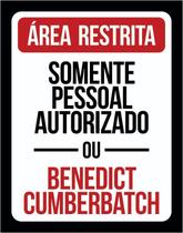 Placa Decorativa - Rea Restrita Benedict Cumberbatch 27X35