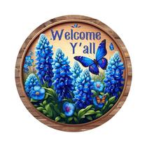 Placa Decorativa Redonda De Metal Alumínio Com Tema De Guirlanda Para Decoração De Bar, Clube E Placa Decorativa Redonda De Metal Alumínio Com Tema De Guirlanda Para Decoração De Bar, Clube E