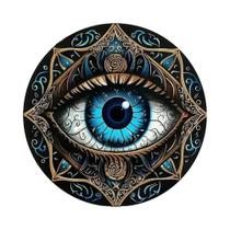 Placa Decorativa Redonda De Metal Com Olho Grego Boêmio, Decoração Estilosa Para Porta De Casa