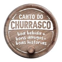Placa Decorativa Redonda Grande 29 cm Canto Cantinho do Churrasco Placa Decorativa Redonda Grande 29 cm Canto Cantinho do Churrasco
