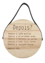 Placa Decorativa Redonda Madeira Para Porta E Parede- Depois Placa Decorativa Redonda Madeira Para Porta E Parede- Depois