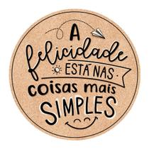 Placa Decorativa Redonda Pequena 20 cm Frase Motivacional Felicidade Placa Decorativa Redonda Pequena 20 cm Frase Motivacional Felicidade