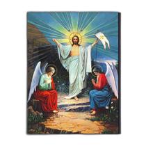Placa Decorativa Religiosa Cristo Resussitando Mdf 30X20Cm