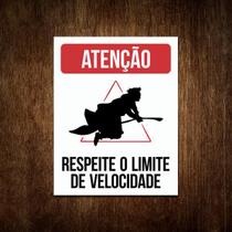 Placa Decorativa - Respeite O Limite De Velocidade (27X35)