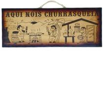 Placa decorativa retangular Selva Aqui nóis churrasqueia