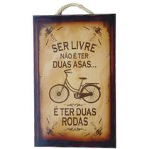 Placa decorativa retangular Selva ser livre bicicleta
