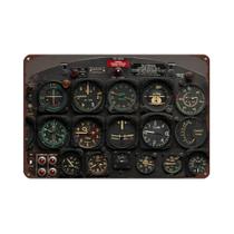 Placa Decorativa Retrô De Aviação Para Painel 12x8 Polegadas, Decoração Industrial Rústica Para Café